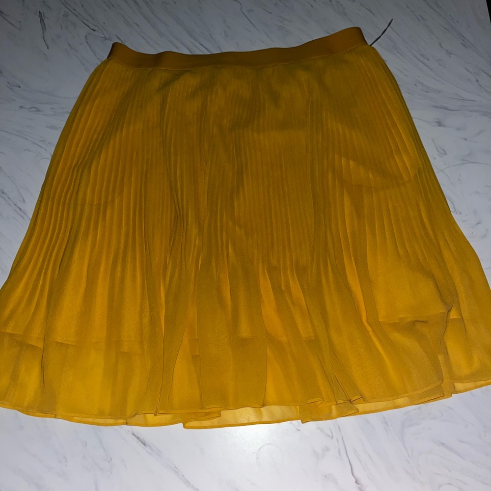 Pleated Yellow Skirt